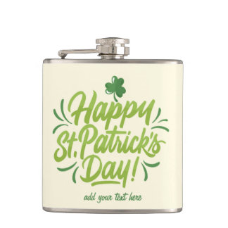 St. Patrick's Day Custom Flask Green Beer Tasse Flachmann