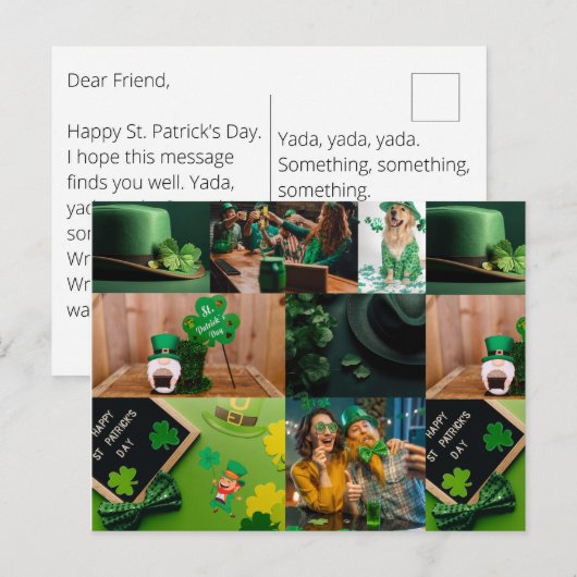 St. Patrick's Day CUSTOM Grußkarte Postkarte (Vorne/Hinten)
