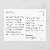 St. Patrick's Day CUSTOM Grußkarte Postkarte (Rückseite)