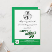 St. Patrick's Day Custom Logo Business Holiday Karte (Vorderseite/Rückseite Beispiel)