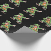 St Patricks Day Dab Dabbing Leprechaun Green Geschenkpapier (Ecke)