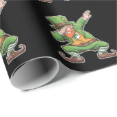 St Patricks Day Dab Dabbing Leprechaun Green Geschenkpapier (Rolleneckpunkt)