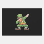 St Patricks Day Dab Dabbing Leprechaun Green Geschenkpapier Set (Vorderseite)