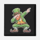 St Patricks Day Dab Dabbing Leprechaun Green Magnet (Vorne)