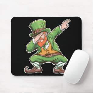 St Patricks Day Dab Dabbing Leprechaun Green Mousepad