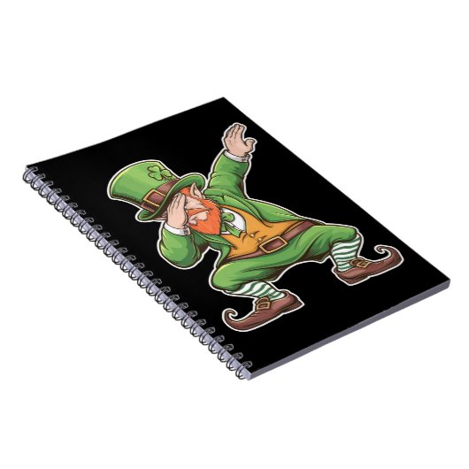 St Patricks Day Dab Dabbing Leprechaun Green Notizblock (Rechte Seite)