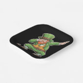 St Patricks Day Dab Dabbing Leprechaun Green Pappteller (Gewinkelt)