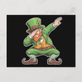 St Patricks Day Dab Dabbing Leprechaun Green Postkarte (Vorderseite)