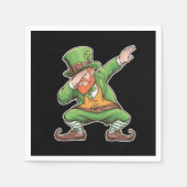 St Patricks Day Dab Dabbing Leprechaun Green Serviette (Vorderseite)