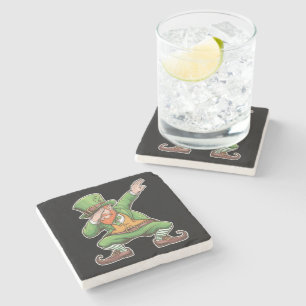 St Patricks Day Dab Dabbing Leprechaun Green Steinuntersetzer