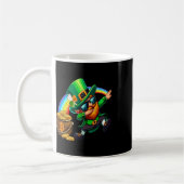 St Patricks Day Dabbing Bitcoin Rainbow Leprechaun Kaffeetasse (Links)