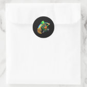 St Patricks Day Dabbing Bitcoin Rainbow Leprechaun Runder Aufkleber (Tasche)