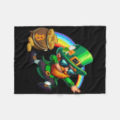 St Patricks Day Dabbing Bitcoin Regenbogen Kobold Fleecedecke (Vorderseite (Horizontal))