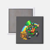 St Patricks Day Dabbing Bitcoin Regenbogen Kobold Magnet (Vorderseite/Rückseite)
