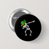 St. Patrick's Day Dabbing Dab Skeleton Irish Fun Button (Vorne & Hinten)