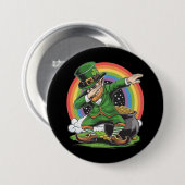 St Patricks Day Dabbing Kobold Dab Tanz  Button (Vorne & Hinten)