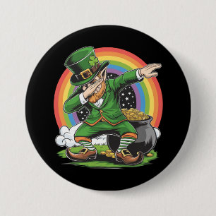 St Patricks Day Dabbing Kobold Dab Tanz Button
