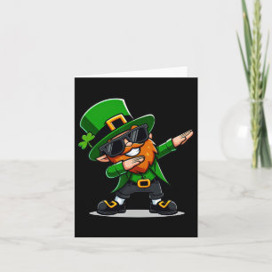 St Patricks Day Dabbing Leprechaun Boys Girls Karte