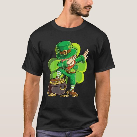 St Patricks Day Dabbing Leprechaun Boys Kids Men G T-Shirt (Vorderseite)