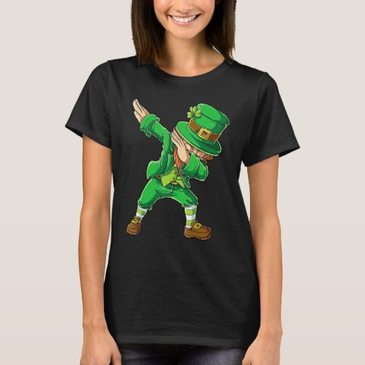 St Patricks Day Dabbing Leprechaun Boys Men Funny  T-Shirt (Vorderseite)