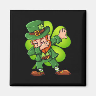 St Patricks Day Dabbing Leprechaun Clover Boys Gir Magnet
