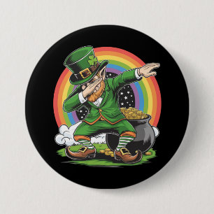 St Patricks Day Dabbing Leprechaun Dab Tance Button