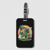 St Patricks Day Dabbing Leprechaun Dab Tance Gepäckanhänger (Vorderseite Vertikal)