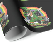 St Patricks Day Dabbing Leprechaun Dab Tance Geschenkpapier (Rolleneckpunkt)
