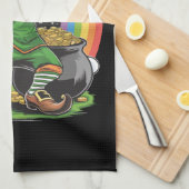 St Patricks Day Dabbing Leprechaun Dab Tance Geschirrtuch (Viertel Falte)