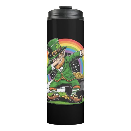 St Patricks Day Dabbing Leprechaun Dab Tance Thermosbecher (Vorderseite)