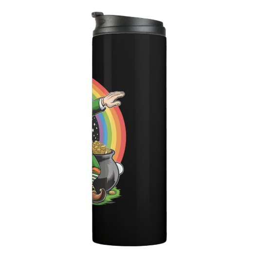 St Patricks Day Dabbing Leprechaun Dab Tance Thermosbecher (Nach rechts gedreht)