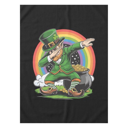 St Patricks Day Dabbing Leprechaun Dab Tance Tischdecke (Vorderseite)