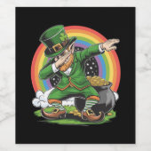 St Patricks Day Dabbing Leprechaun Dab Tance Weinetikett (Einzelnes Label)