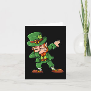 St Patricks Day Dabbing Leprechaun Irish Boys Girl Karte