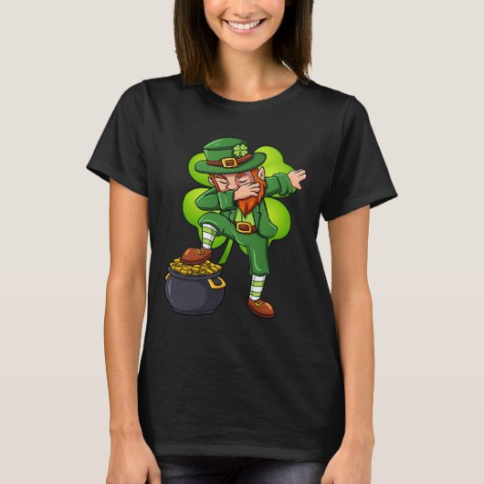 St Patricks Day Dabbing Leprechaun Irish Boys Girl T-Shirt (Vorderseite)