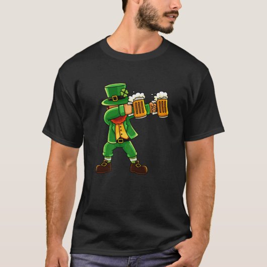 St Patrick's Day Dabbing Leprechaun Irish Gnome Be T-Shirt (Vorderseite)