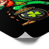 St Patricks Day Dabbing Leprechaun Jungen Mädchen  Poster (Ecke)