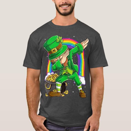 St Patricks Day Dabbing Leprechaun Jungs Kinder Mä T-Shirt (Vorderseite)
