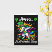 St Patricks Day Dabbing Unicorn Karte (Gelbe Blume)