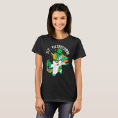 St Patricks Day Dabbing Unicorn Leprechaun Leprico T-Shirt (Vorne ganz)