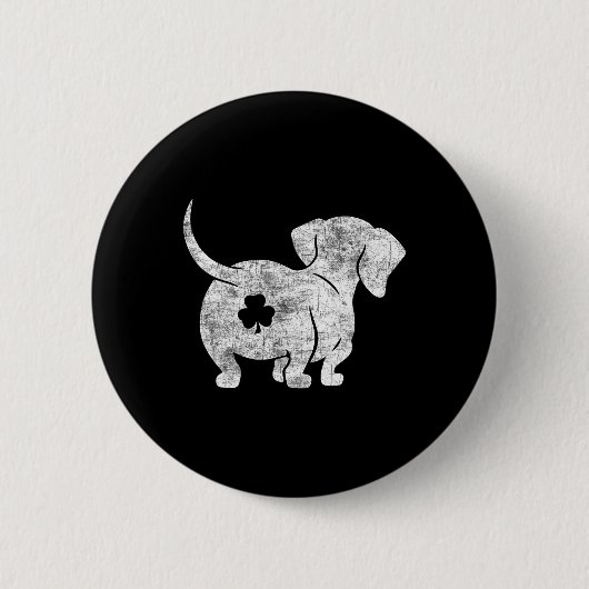 St. Patricks Day Dachshund Dackel Geschenke Button (Vorderseite)