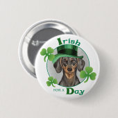 St. Patrick's Day Dackel Button (Vorne & Hinten)