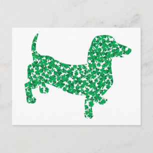 St. Patrick's Day Dackel Postkarte