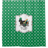 St. Patrick's Day Dackel (schwarz & tan) Duschvorhang (Vorderseite)