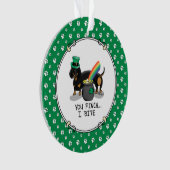 St. Patrick's Day Dackel (schwarz & tan) Ornament (Vorderseite)