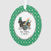 St. Patrick's Day Dackel (schwarz & tan) Ornament (Vorderseite)