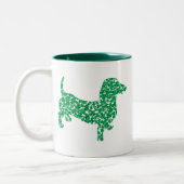 St. Patrick's Day Dackel Zweifarbige Tasse (Links)