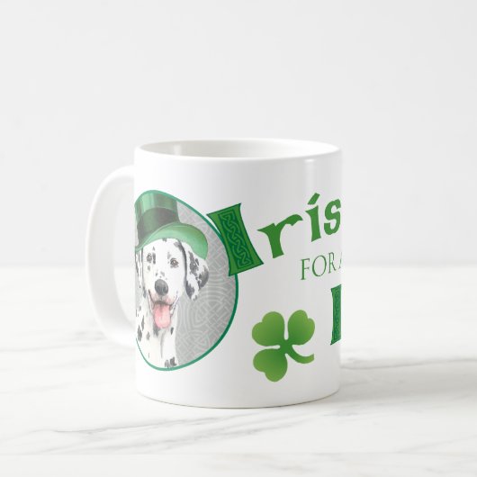 St. Patrick's Day Dalmatiner Kaffeetasse (Vorderseite Links)