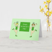 St. Patrick's Day Dancing Ladys Karte (Gelbe Blume)