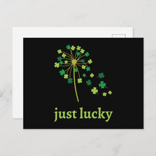 St Patricks Day Dandelion Kleeblatt Einladungspostkarte (Vorne/Hinten)